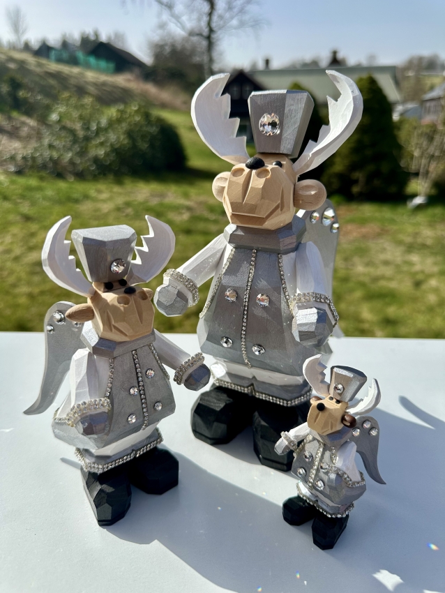 White Christmas Elch 2024, mittel, Engel